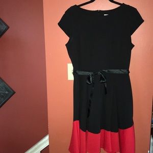 Black dress with red accent